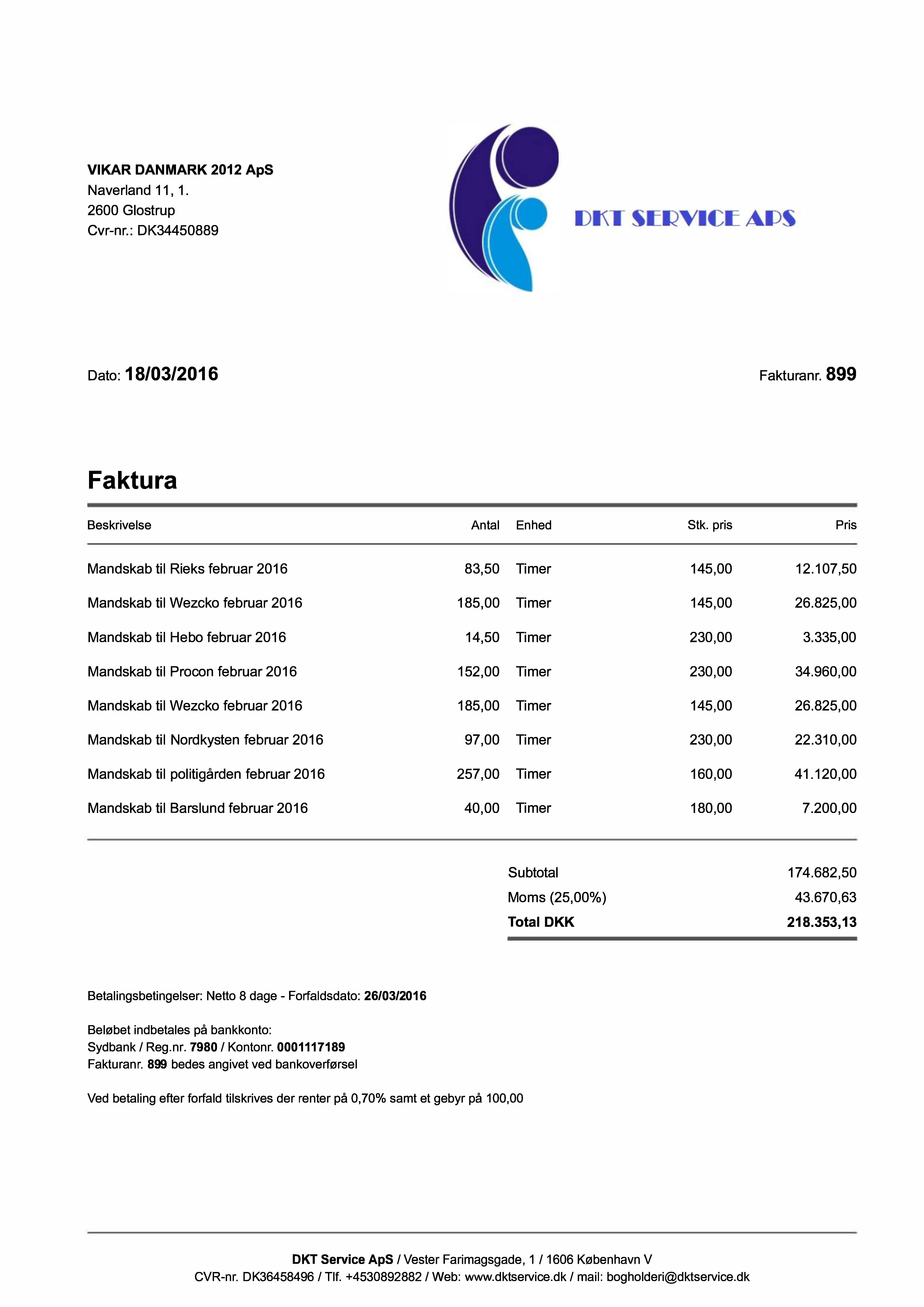 Regning fra fakturafabrik
